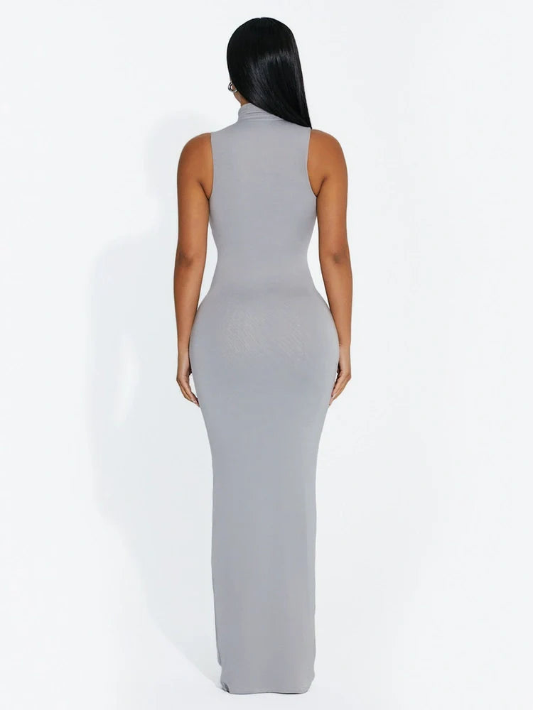 SILVER GREY Modal Sleeveless Maxi Dress