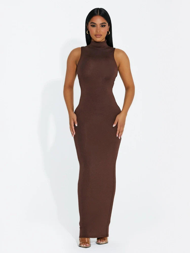 CHOCOLATE Modal Sleeveless Maxi Dress