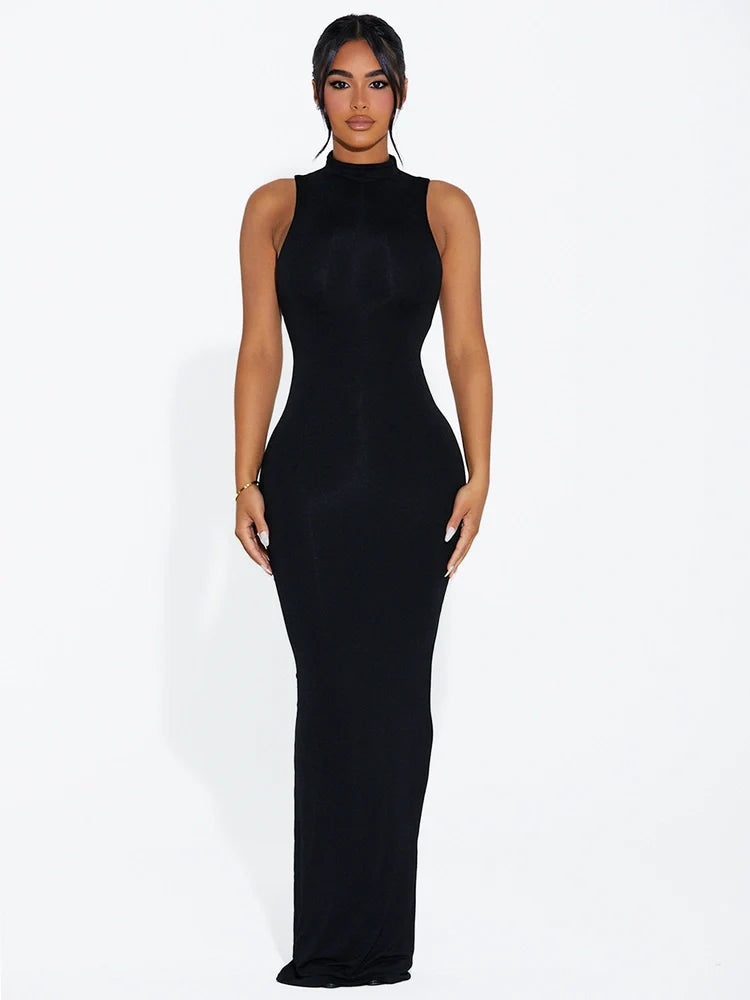 BLACK Modal Sleeveless Maxi Dress