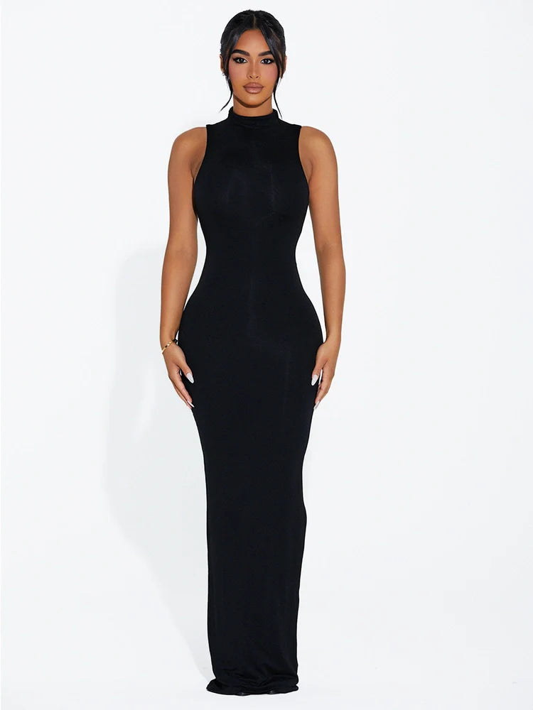 BLACK Modal Sleeveless Maxi Dress