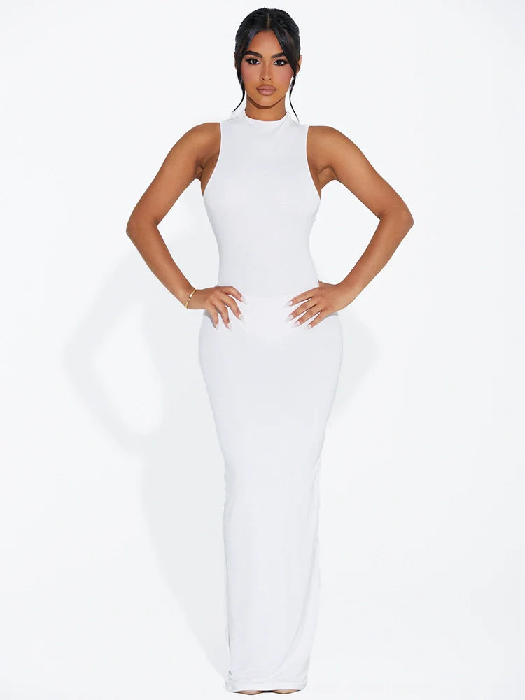 WHITE Modal Sleeveless Maxi Dress