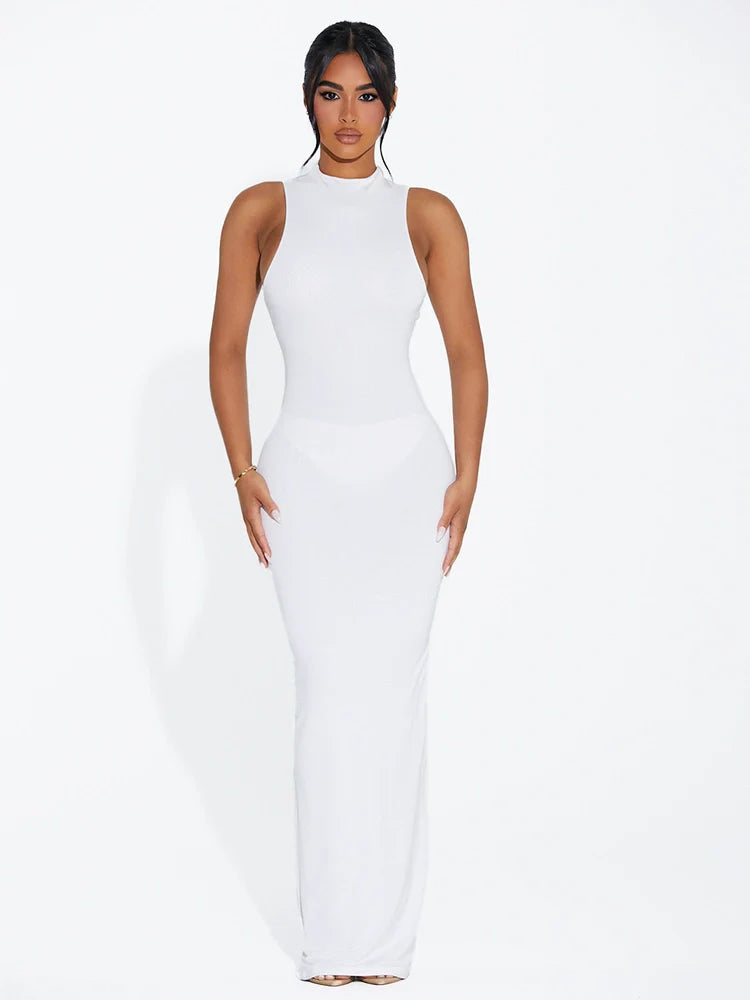 WHITE Modal Sleeveless Maxi Dress