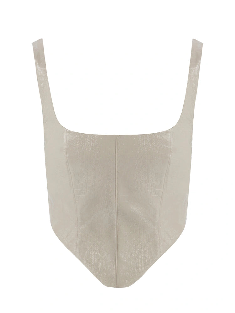 CREAM Croc Corset Top