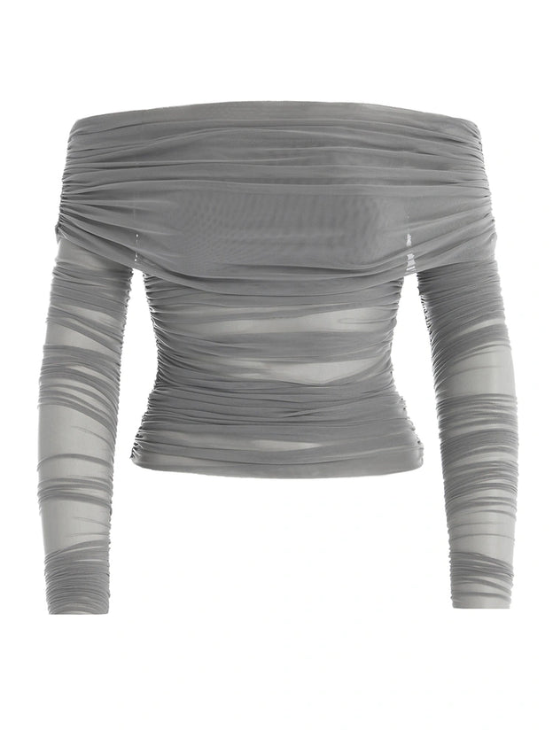 Off-Shoulder Mesh Top