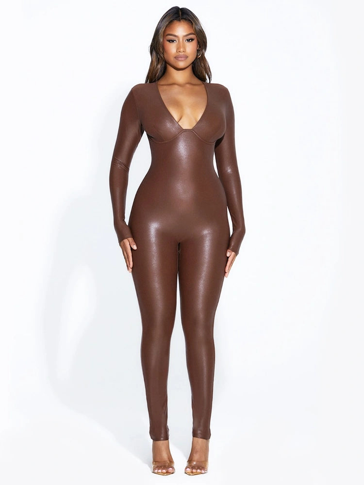 BROWN That Extra Drip Jumpsuit