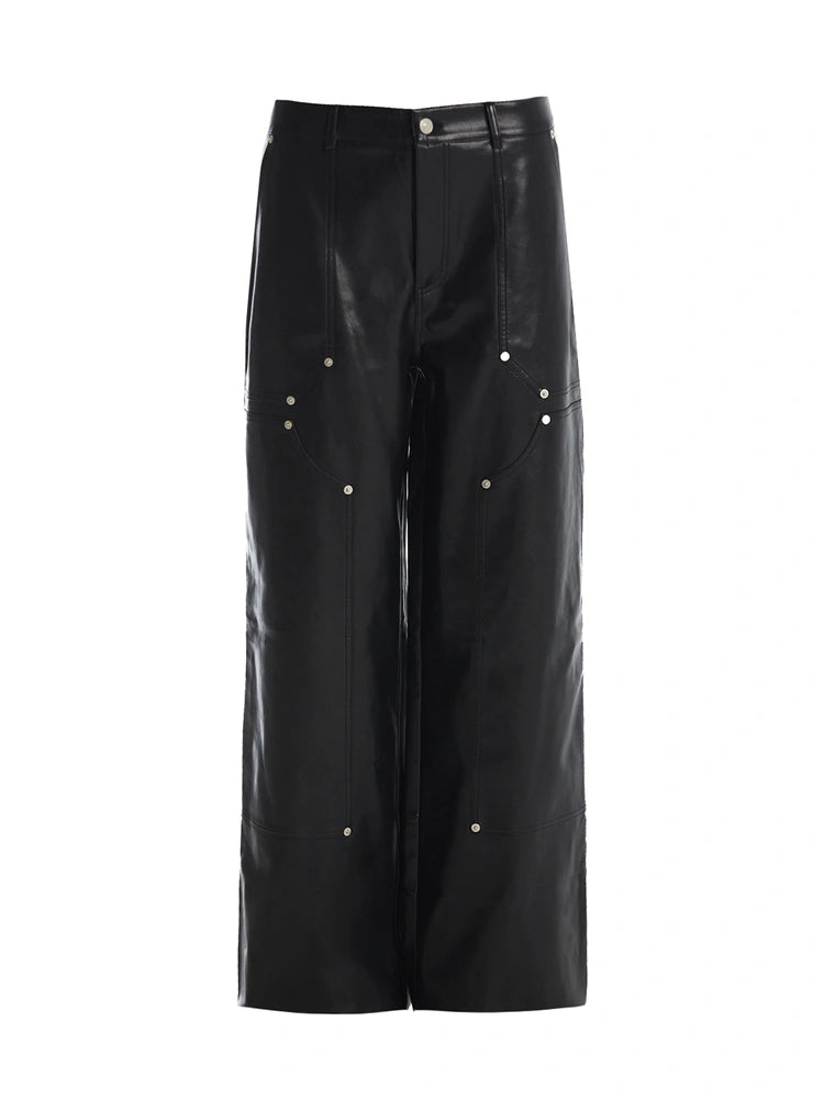 BLACK The Patch Faux Leather Pant