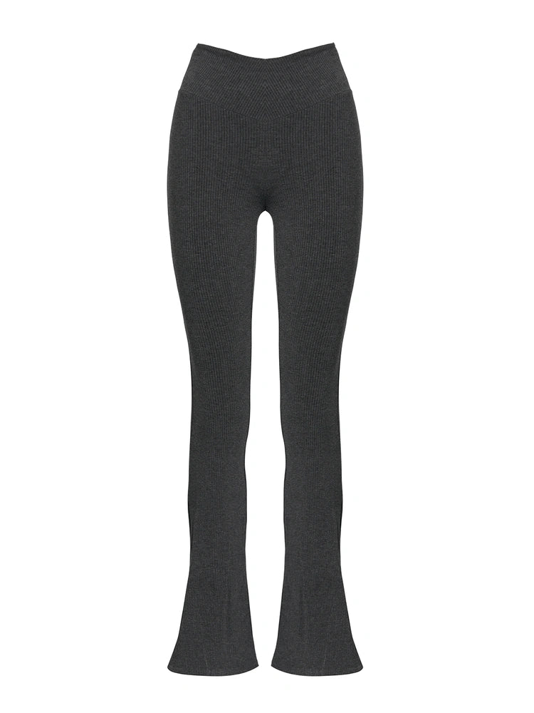 CHARCOAL Let'S Play Flare Snatched Pants