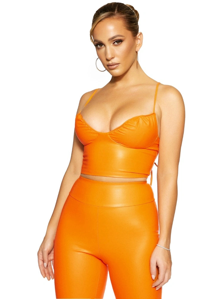 ORANGE Down Faux U Top