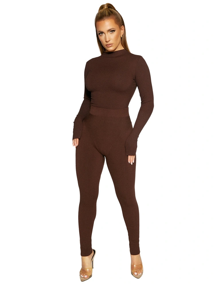 DARK CHOCOLATE Snatched Raw Edge Bodysuit