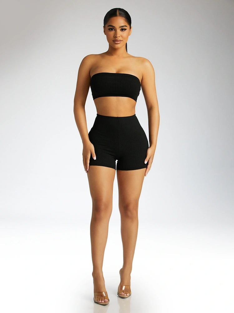 BLACK The Snatched Bandeau Top