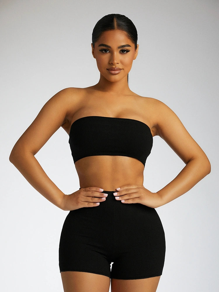 BLACK The Snatched Bandeau Top