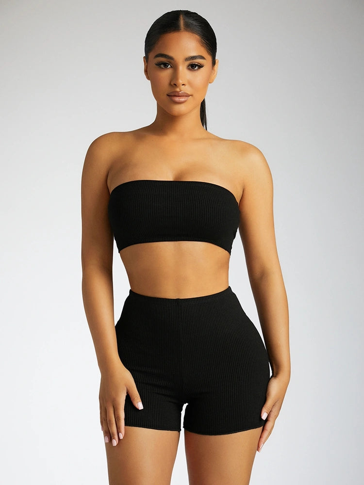 BLACK The Snatched Bandeau Top