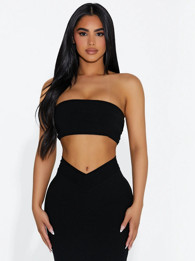 The Ribbed Bandeau Top