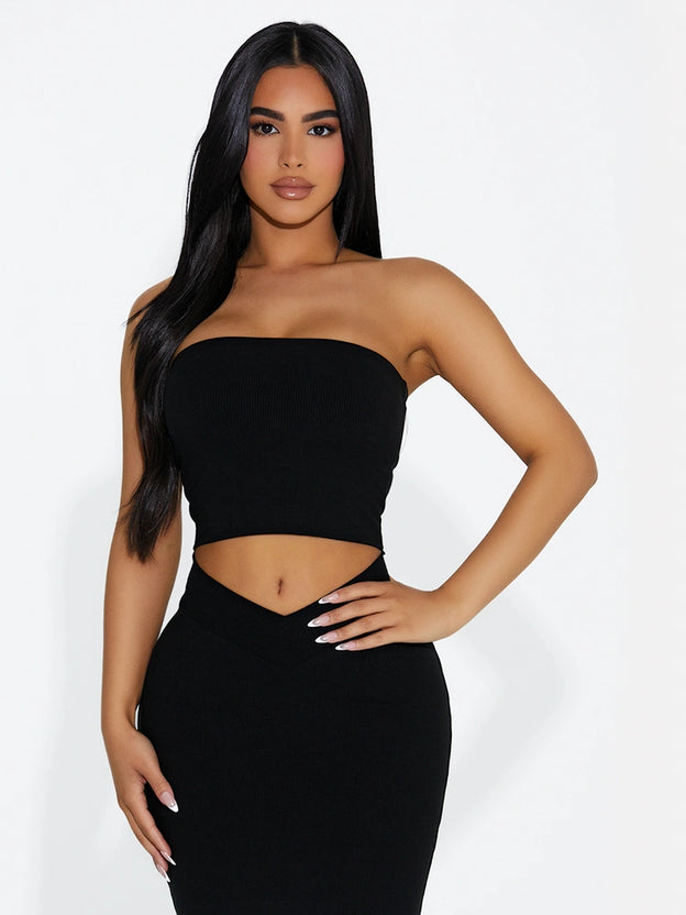 The Ribbed Bandeau Top