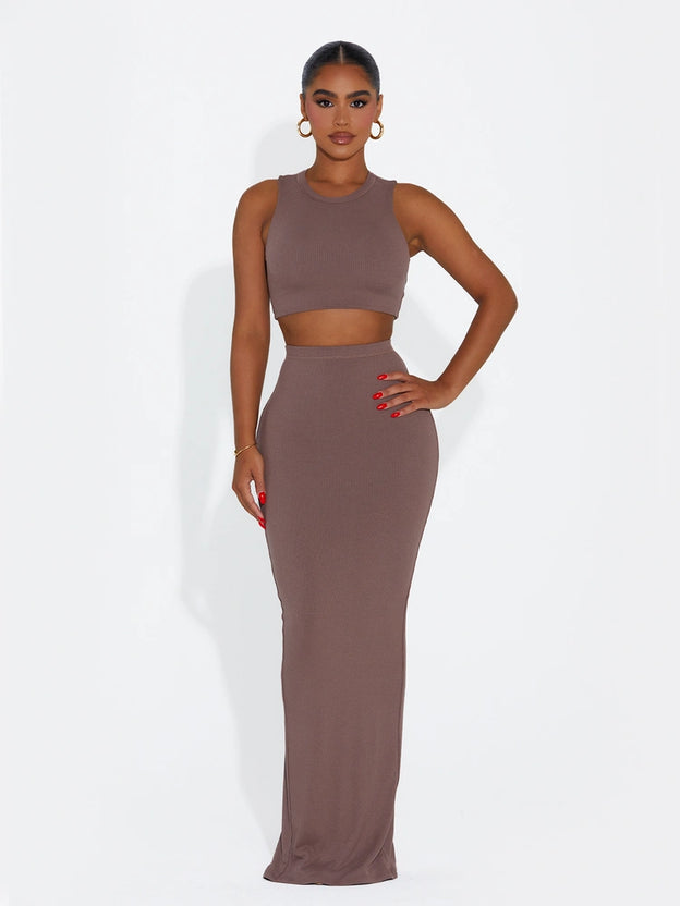 Ribbed Vibes Skirt Set