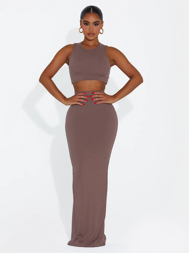 Ribbed Vibes Skirt Set
