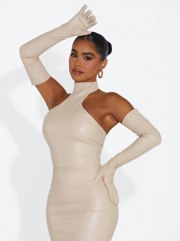 NUDE Vegan Leather Long Gloves