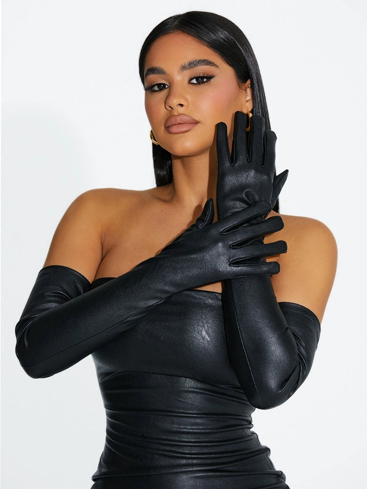BLACK Arm Candy Leather Gloves