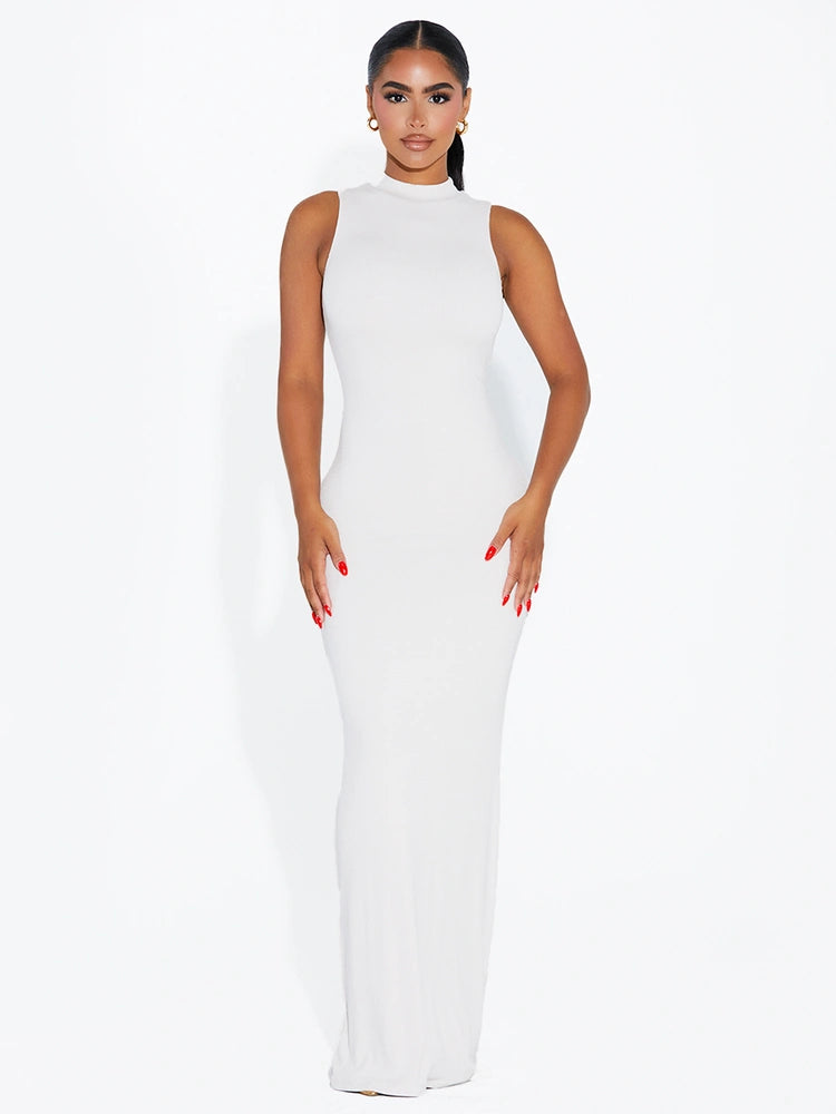 CREAM Ribbed Chic Maxi Dress