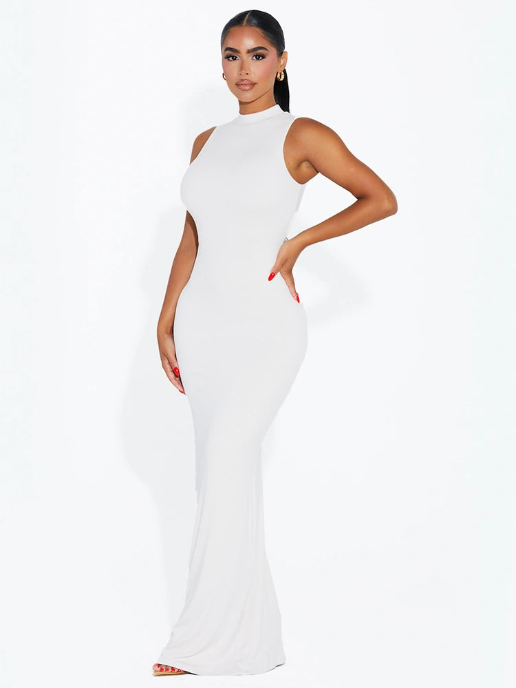 CREAM Ribbed Chic Maxi Dress