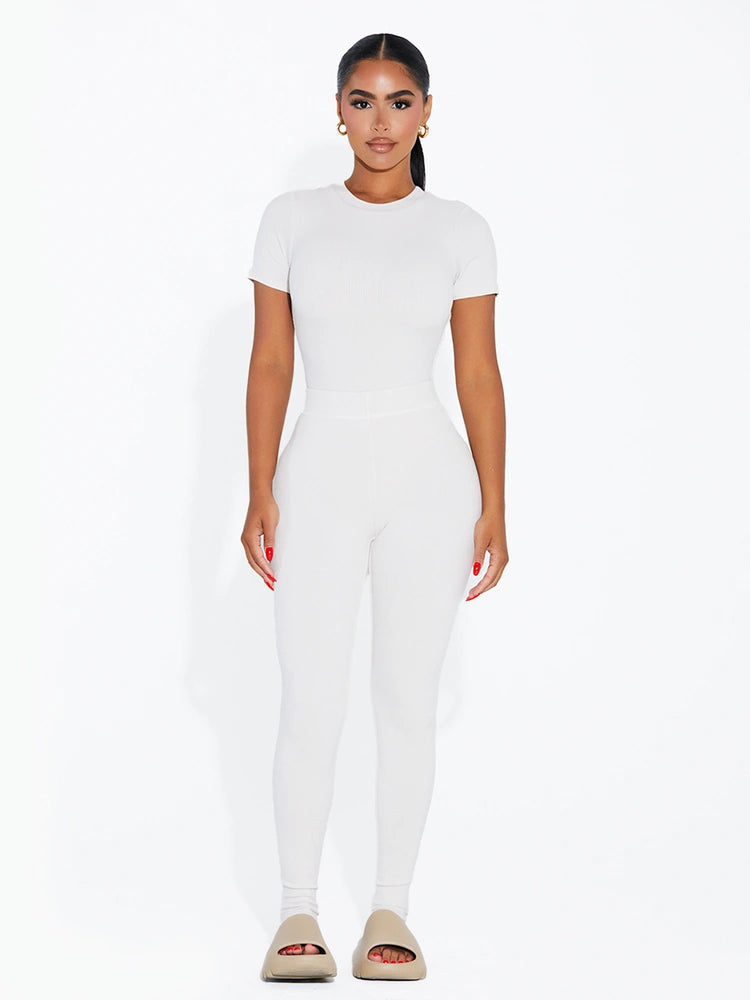 BLACK The Ribbed T Bodysuit