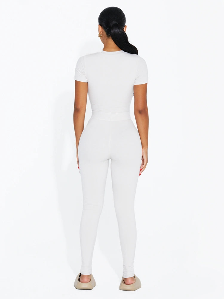 CREAM Ribbed Bodycon Legging