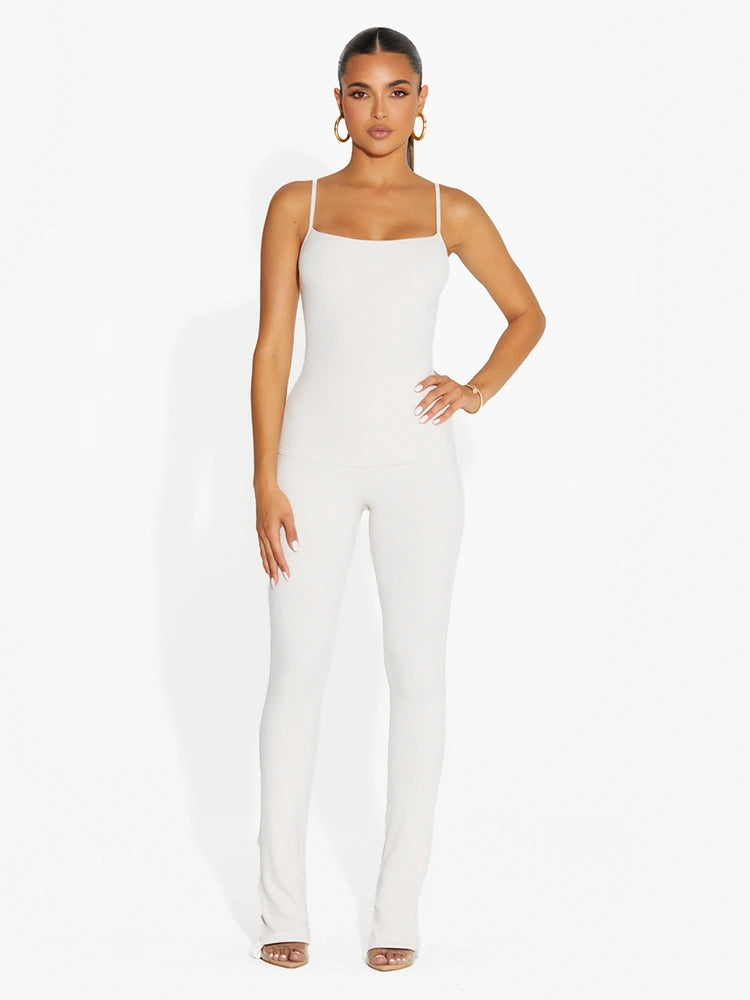 CREAM Micro Ribbed Straight Leg Pants