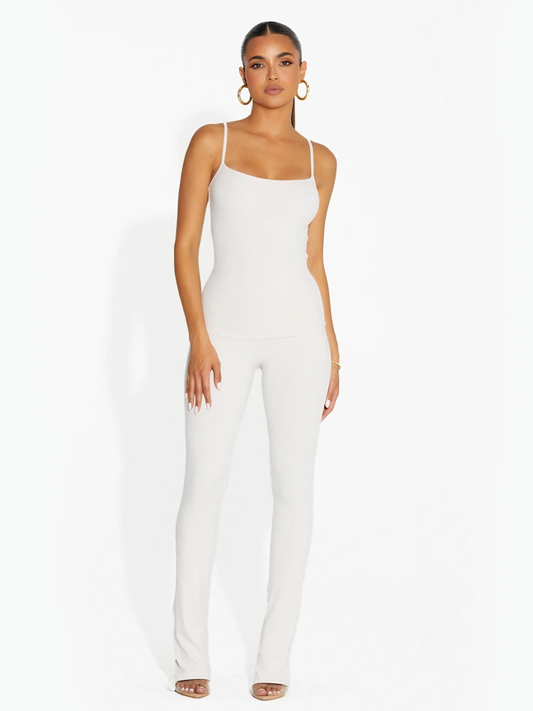 CREAM Micro Ribbed Straight Leg Pants