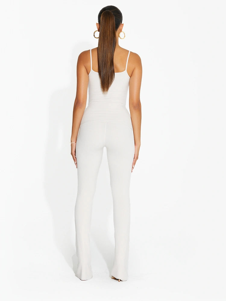 CREAM Micro Ribbed Straight Leg Pants