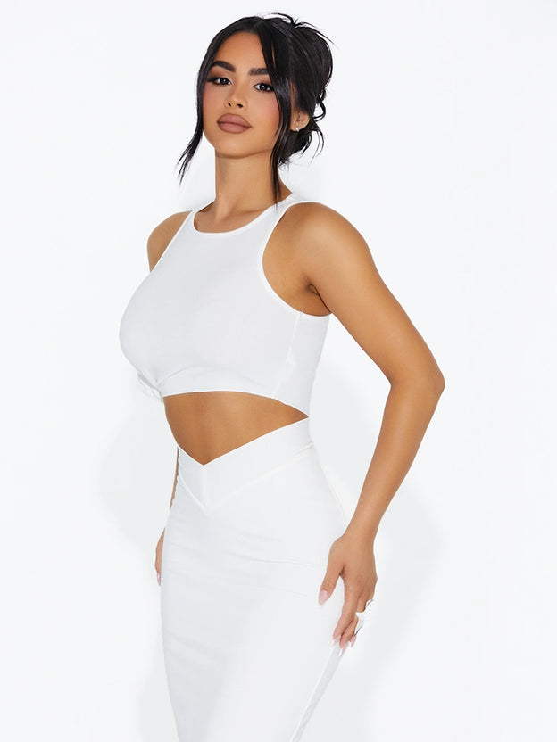 Ribbed Knotted Crop Top
