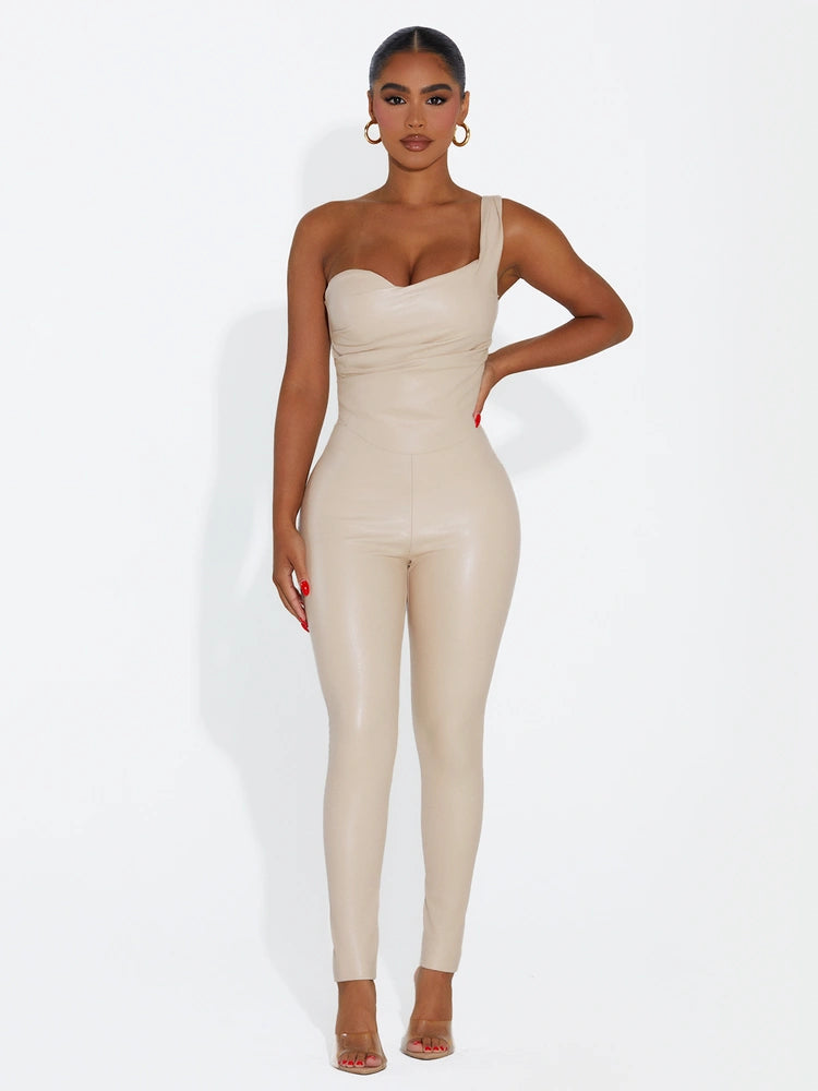 NUDE Vegan Leather Lace Up Corset