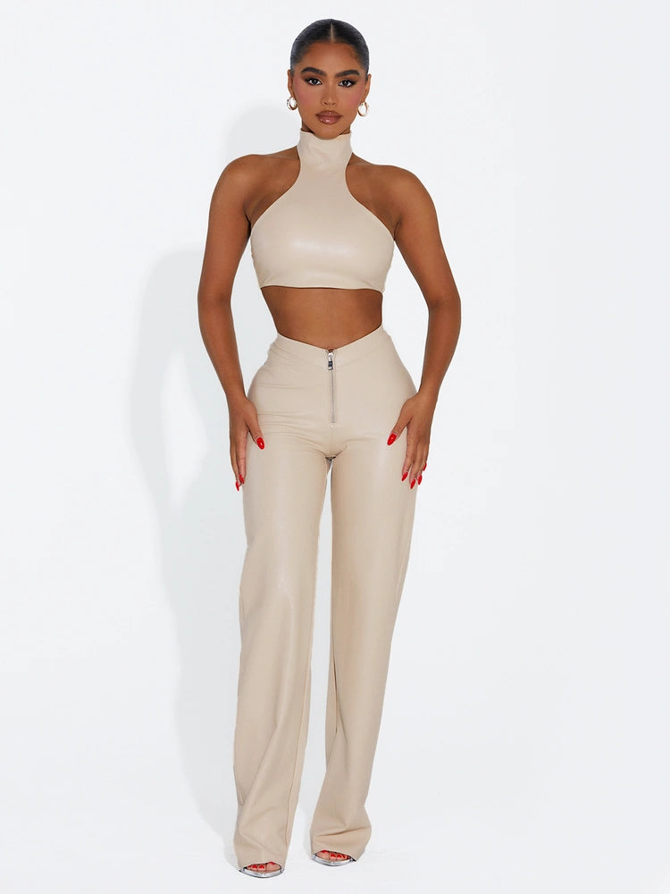 NUDE Cropped Faux Good Top