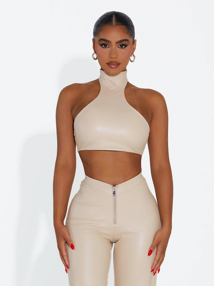 NUDE Cropped Faux Good Top