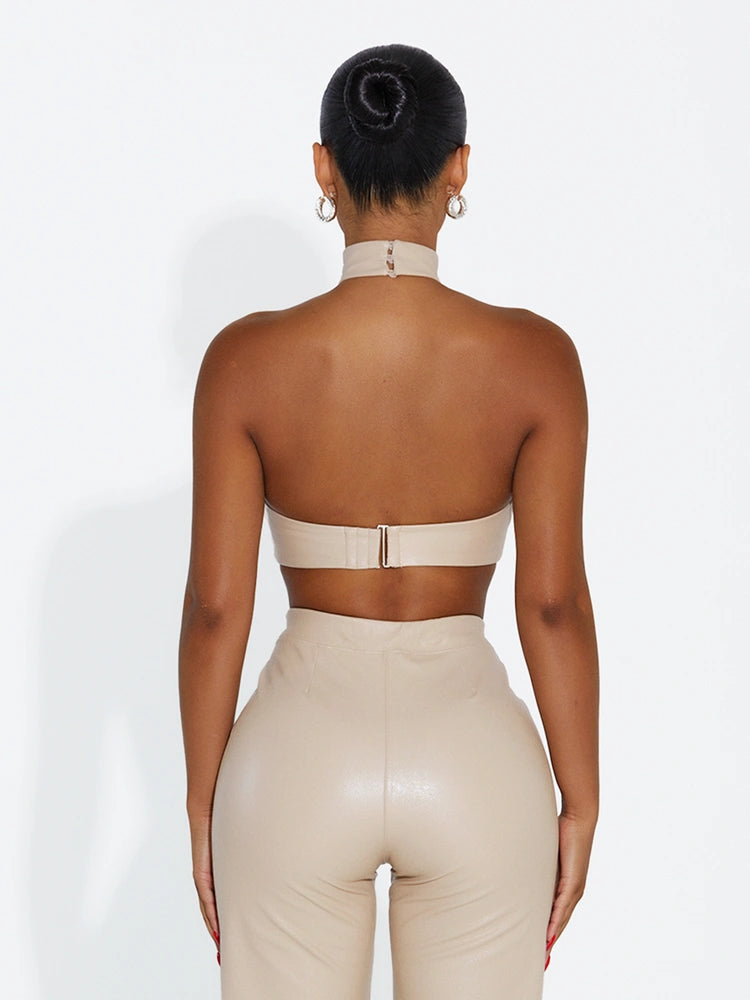 NUDE Cropped Faux Good Top