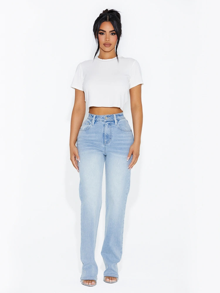 WHITE The Ribbed Cropped T