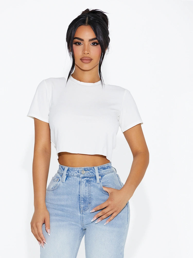 WHITE Baby Snatched Cropped T-Shirt