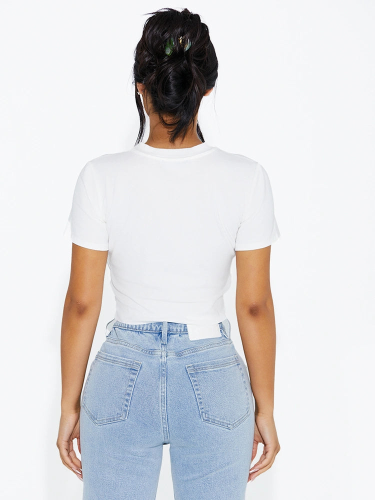 WHITE Baby Snatched Cropped T-Shirt