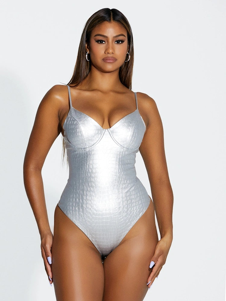 SILVER The Sultry Croc Bodysuit