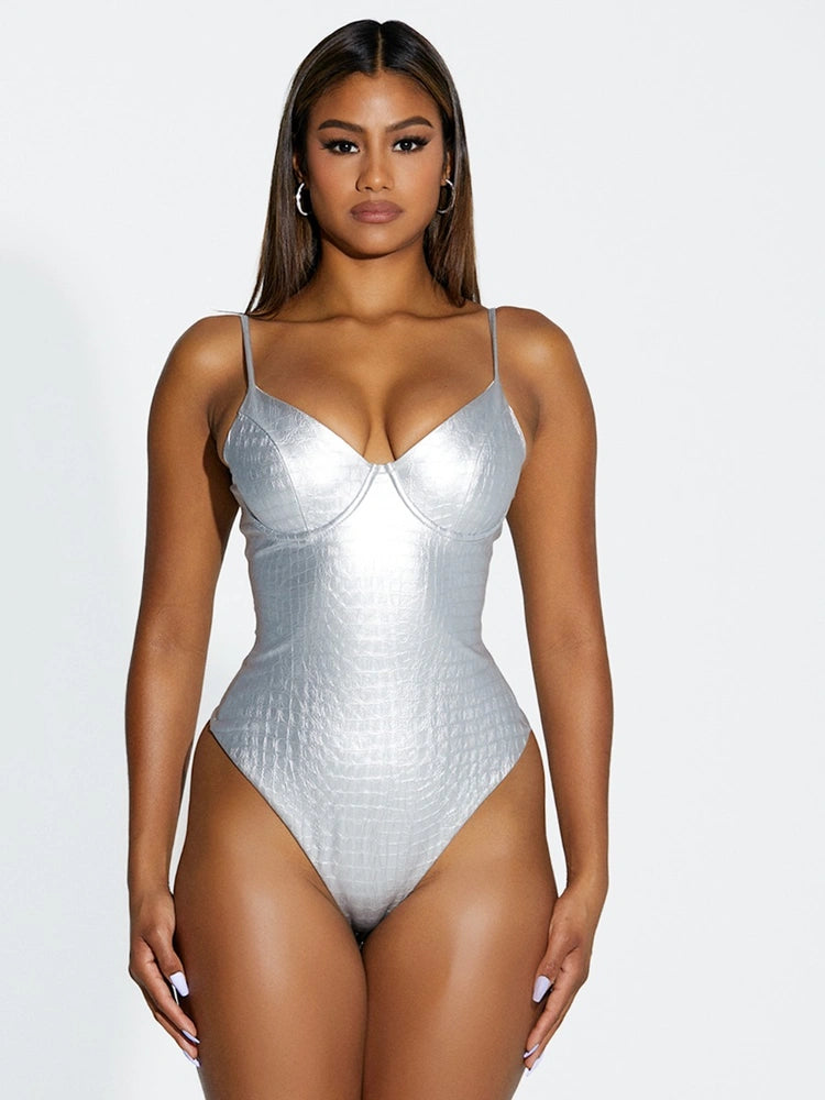 SILVER The Sultry Croc Bodysuit