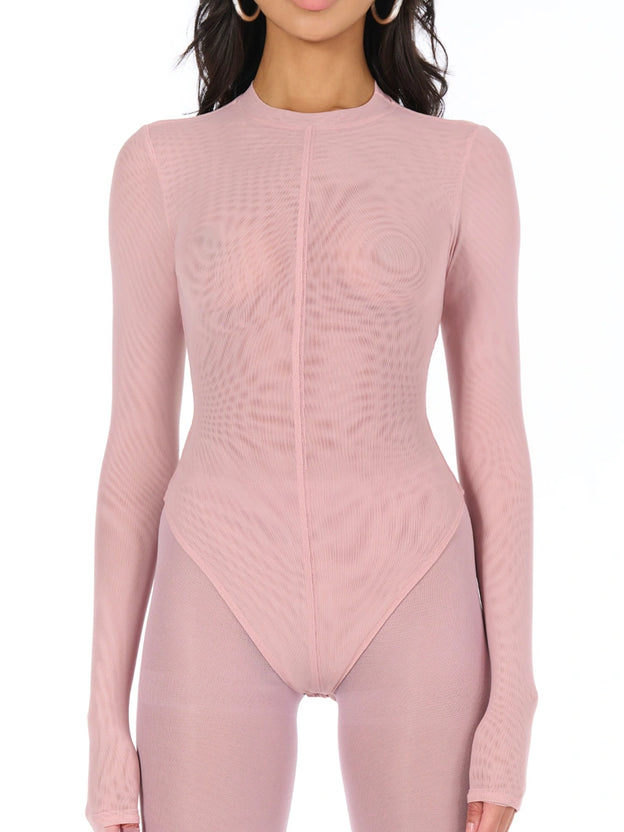 Mesh Crewneck Bodysuit