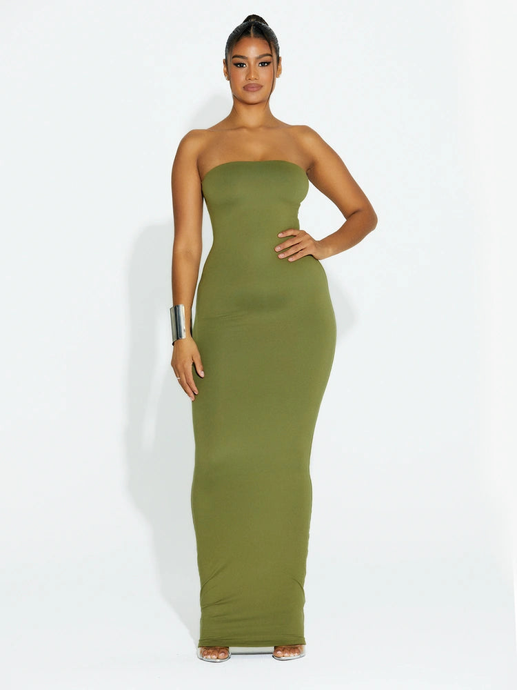 OLIVE GREEN Bare Tube Dress
