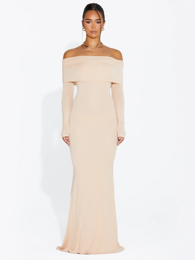 Micro Modal Off-Shoulder Maxi Dress