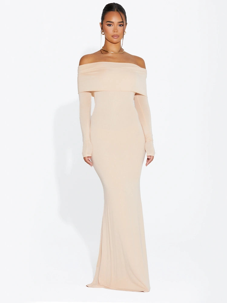 NUDE Micro Modal Off-Shoulder Maxi Dress