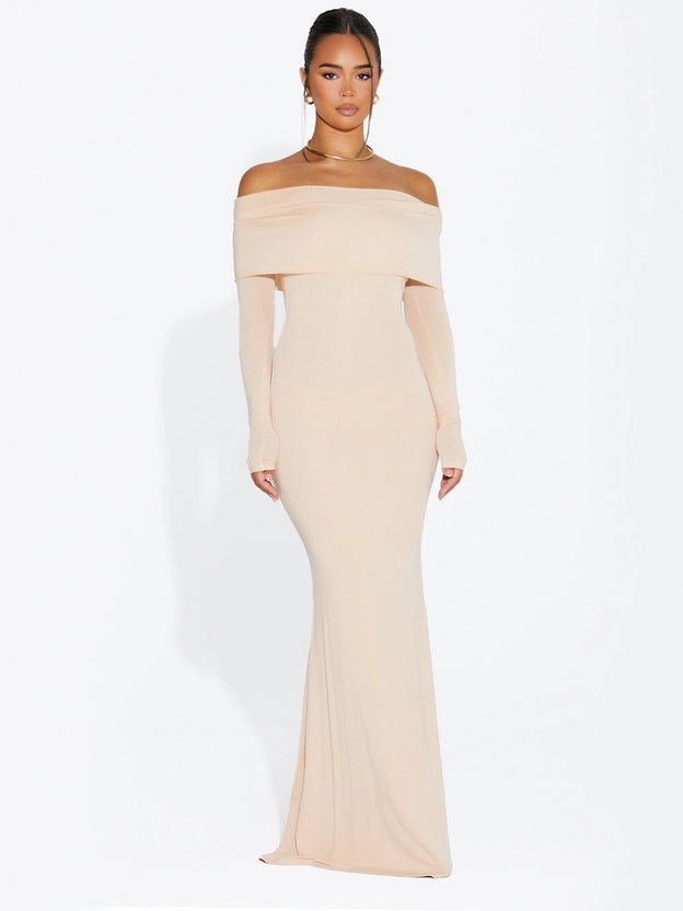 Micro Modal Off-Shoulder Maxi Dress