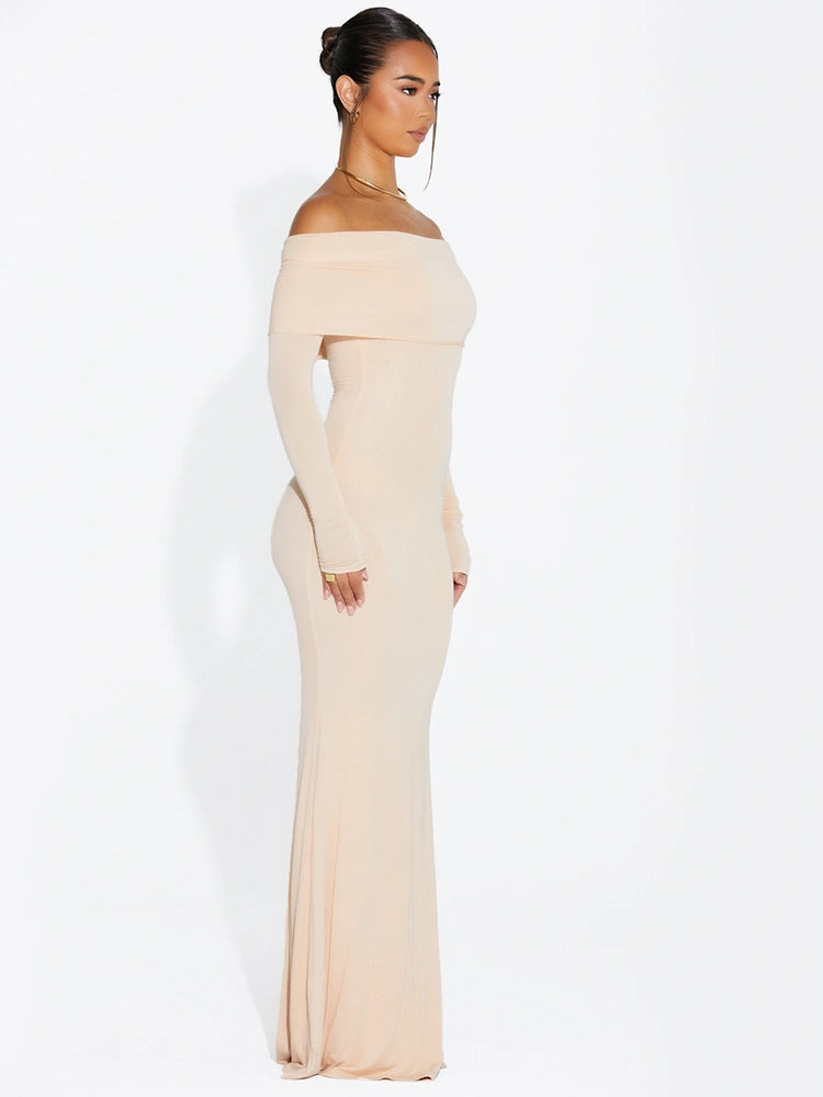 NUDE Micro Modal Off-Shoulder Maxi Dress