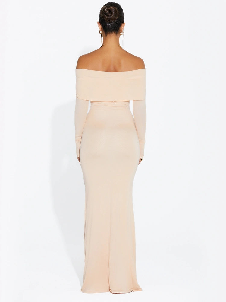 NUDE Micro Modal Off-Shoulder Maxi Dress