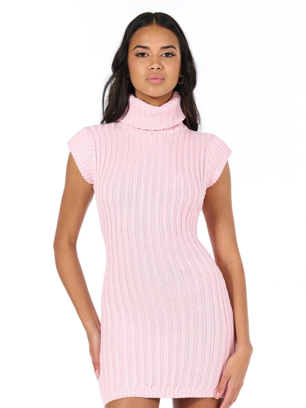 Knit Turtleneck Mini Dress