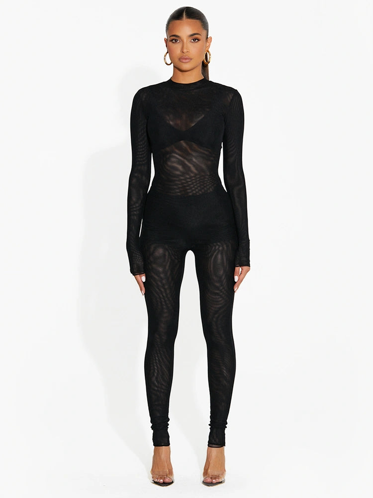 Black MESH JUMPSUIT