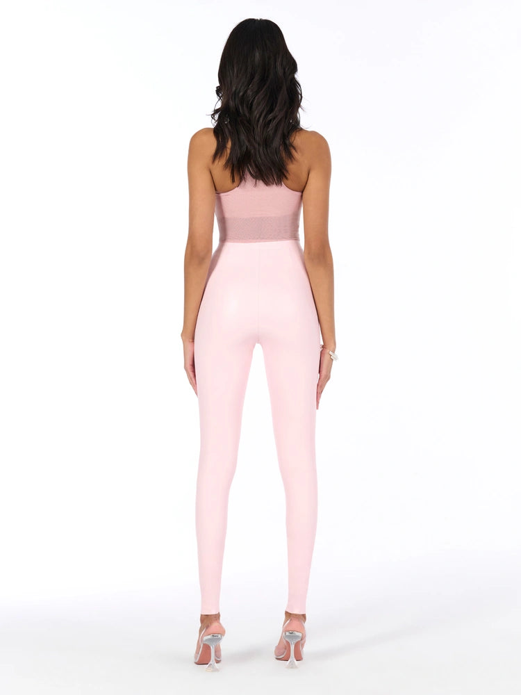 PALE PINK Mesh Racerback Top