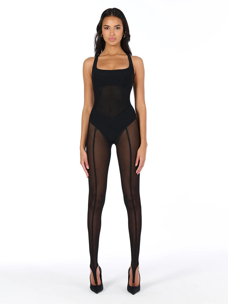 BLACK Mesh Racerback Top